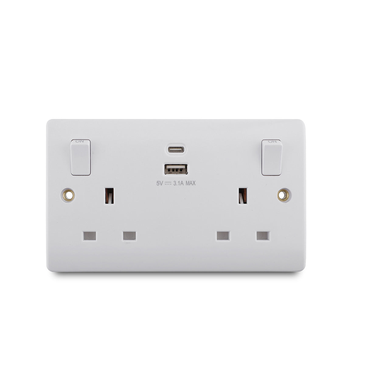 Double USB Wall Socket with USB-C & USB-A Ports – Tronic Kenya