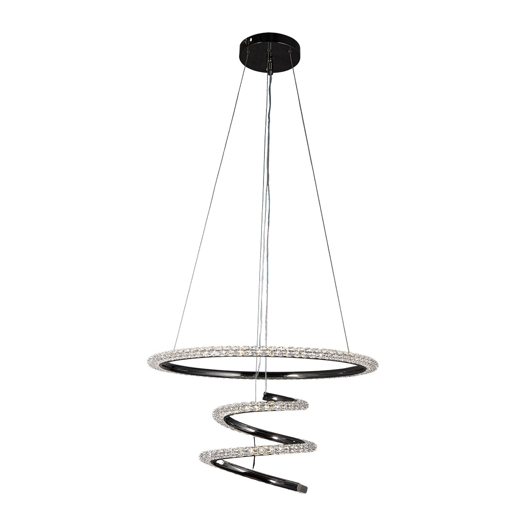 spiral matt black led pendant ceiling light