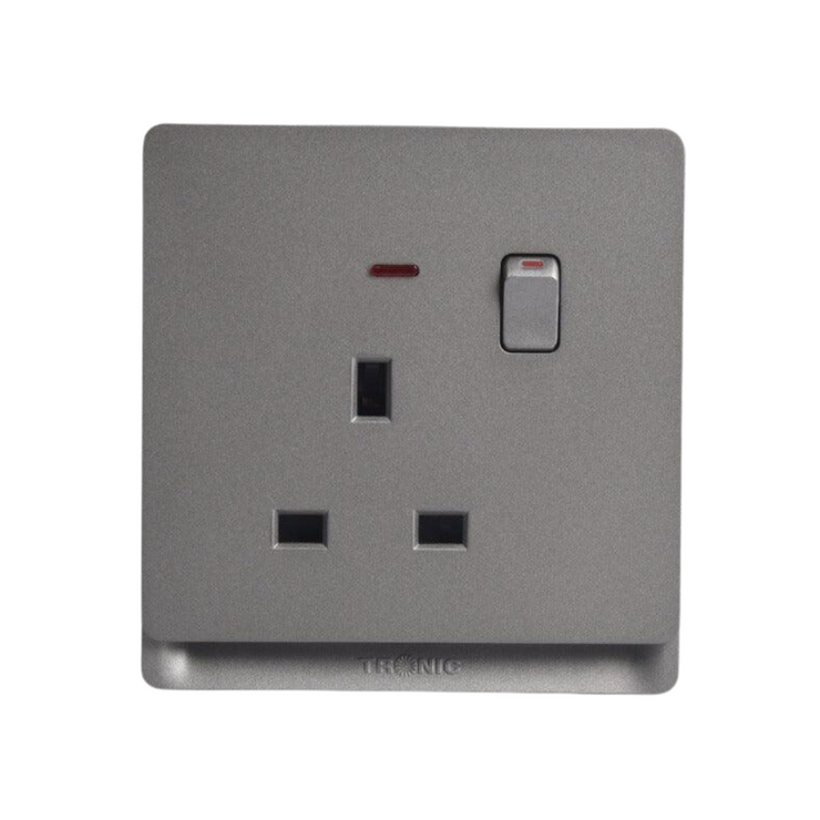 Grey Single Socket 13Amps