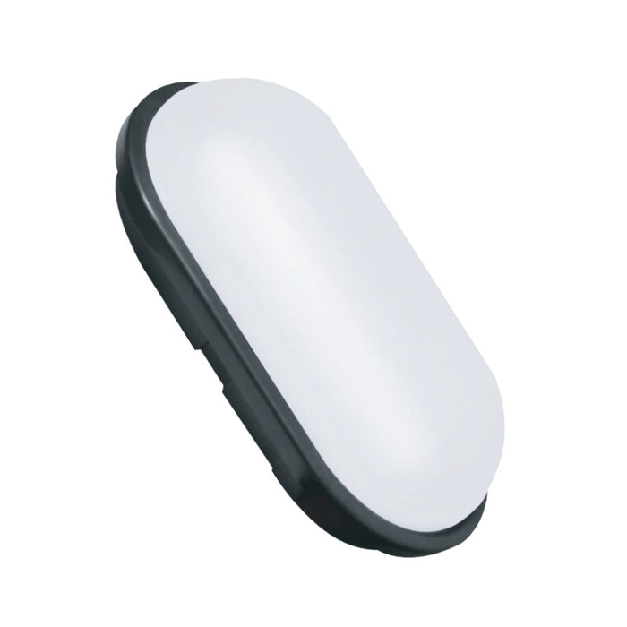15W IP54 Black Oval LED Ceiling Light – Surface Mounted Bulkhead Light