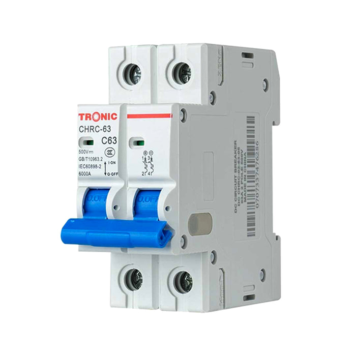 2 Pole DC Miniature Circuit Breaker 63A