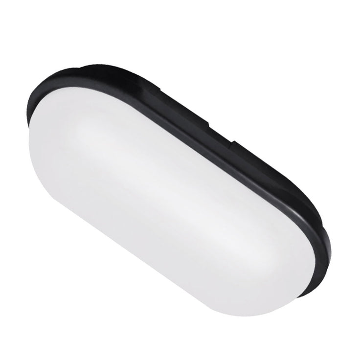 Black Oval LED Warm White Bulkhead 15 Watts