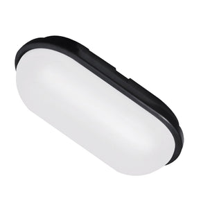 Black Oval LED Warm White Bulkhead 20 Watts