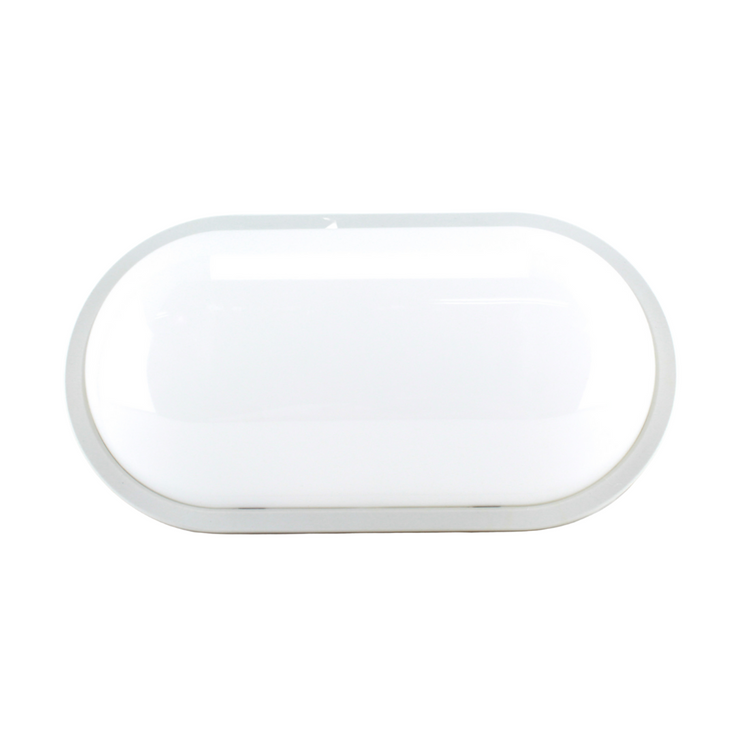 White Oval Waterproof LED Warm White Bulkhead 20 Watts