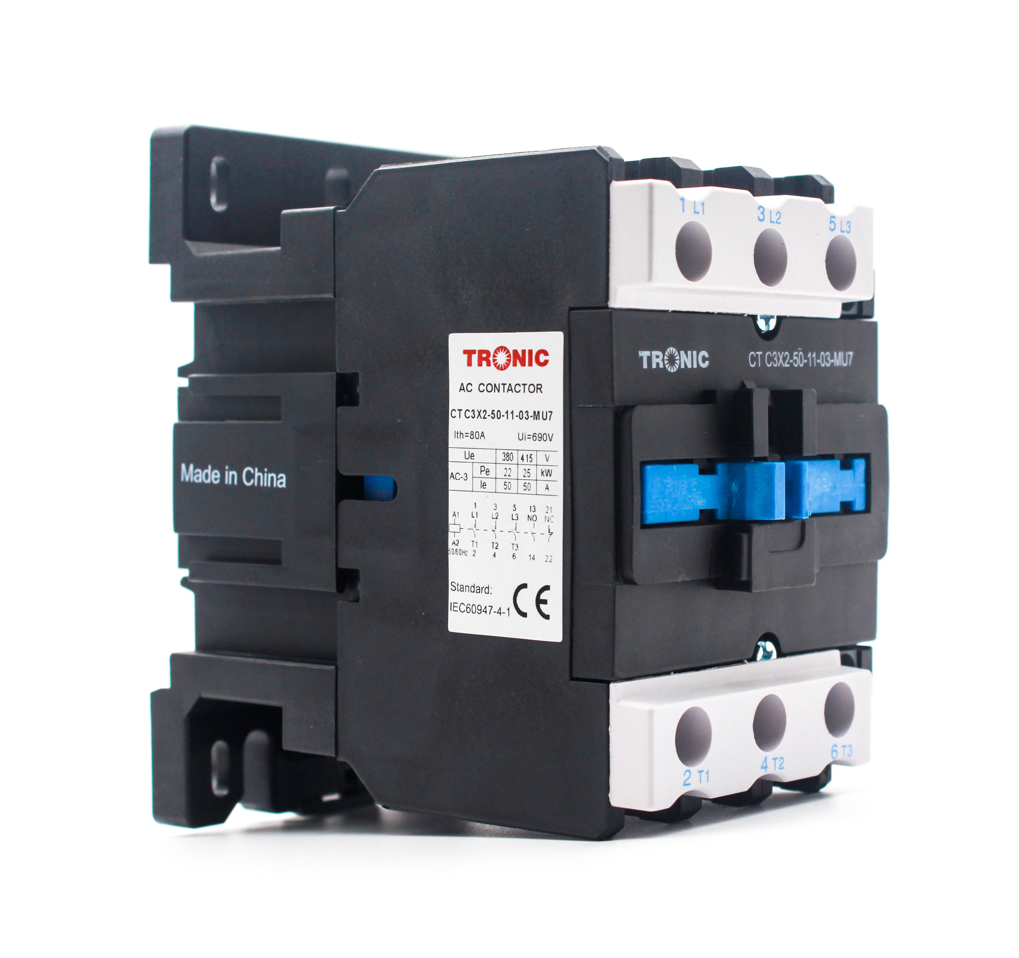 Contactor 50A 3 Pole 1NO 1NC 220V to 240VAC – Tronic Kenya
