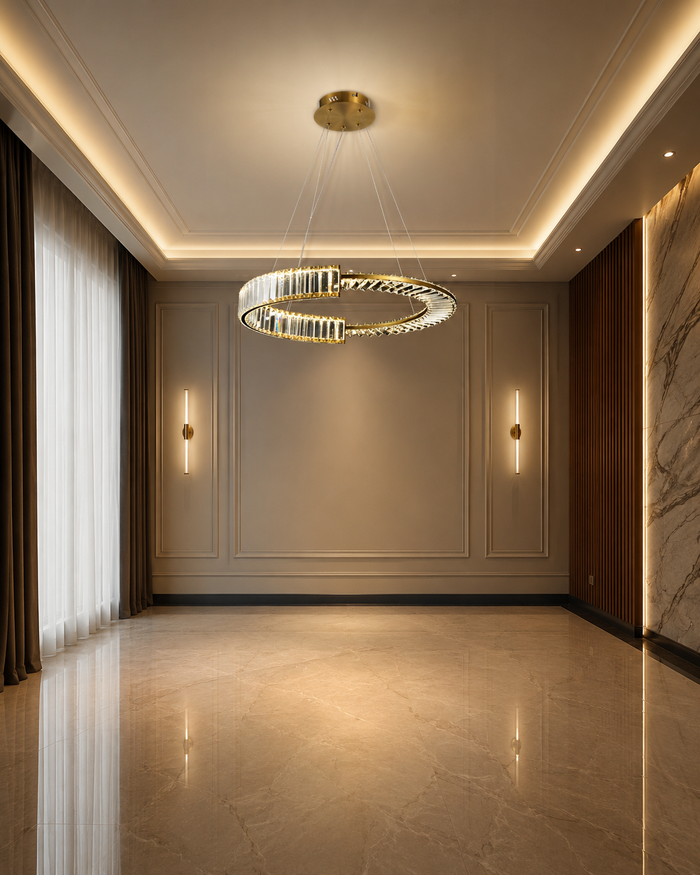 Modern Crystal Ring LED Pendant Light