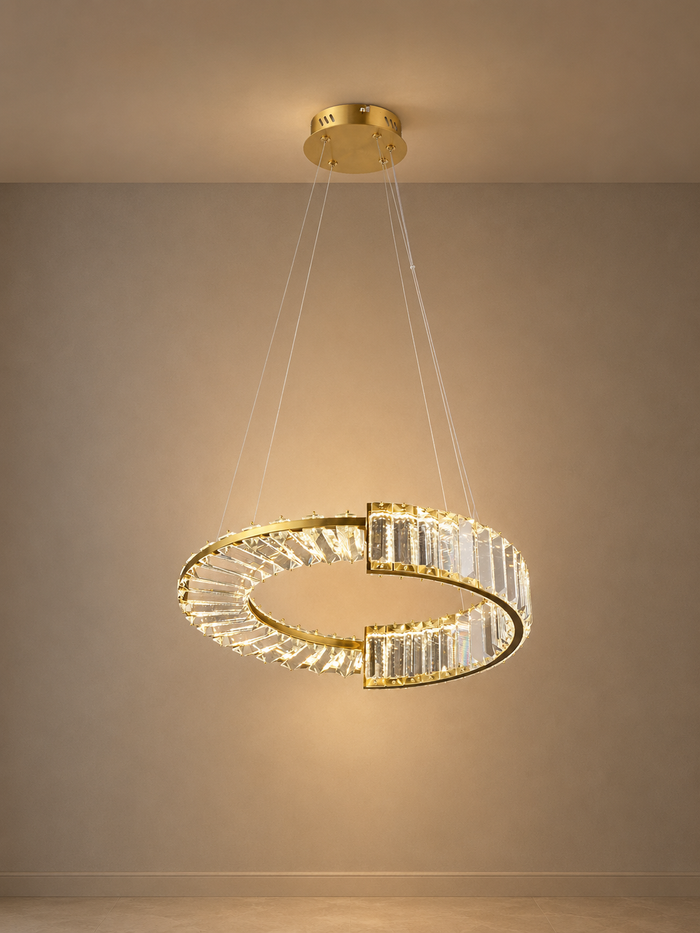 Modern Crystal Halo LED Pendant Light