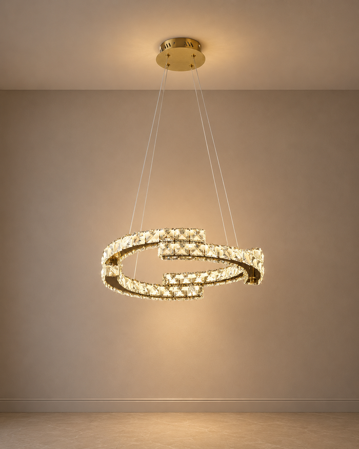 Luxury Crystal Spiral LED Pendant Light