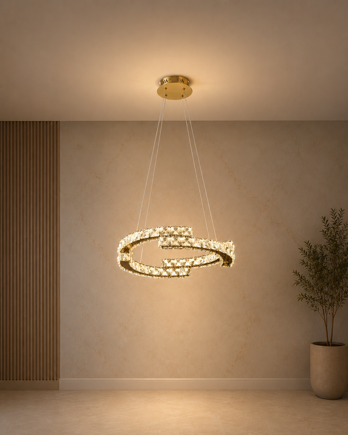 Modern Crystal Ring LED Pendant Light