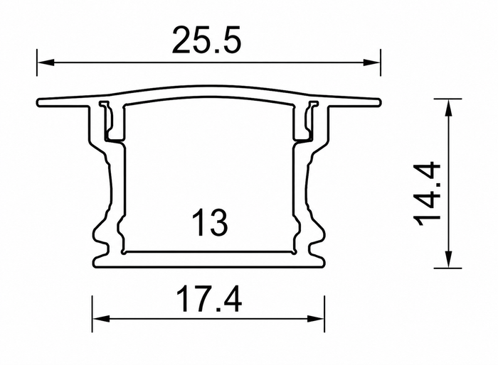 2 Meter Aluminum LED Strip Profile