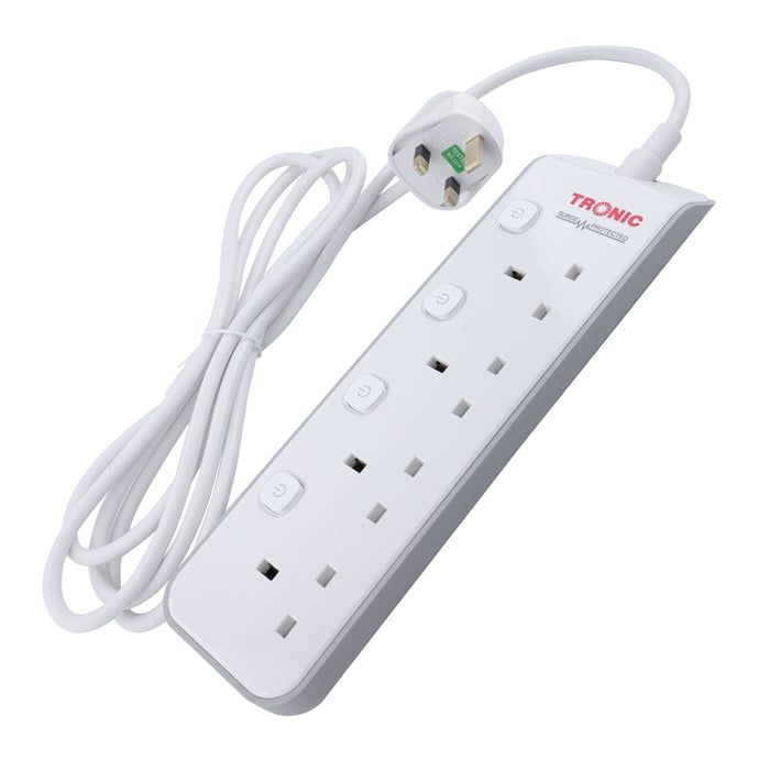 4 Way Surge Protected Extension Socket with Individual Switches