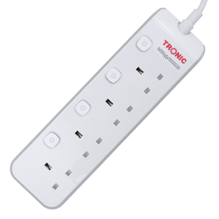 4 Way Surge Protected Extension Socket with Individual Switches