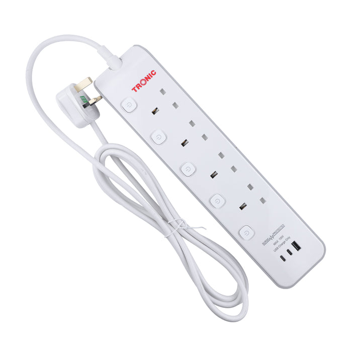 4 Way Extension Socket with USB & Type-C