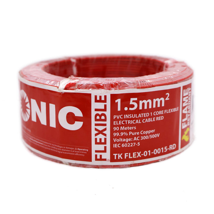 Flexible Single Core Cable – 1.5mm² Red, 90 Meters