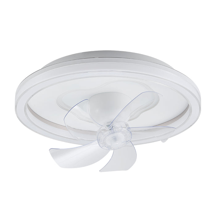 Round LED Ceiling Fan with Transparent Blades – Tri-Color Light