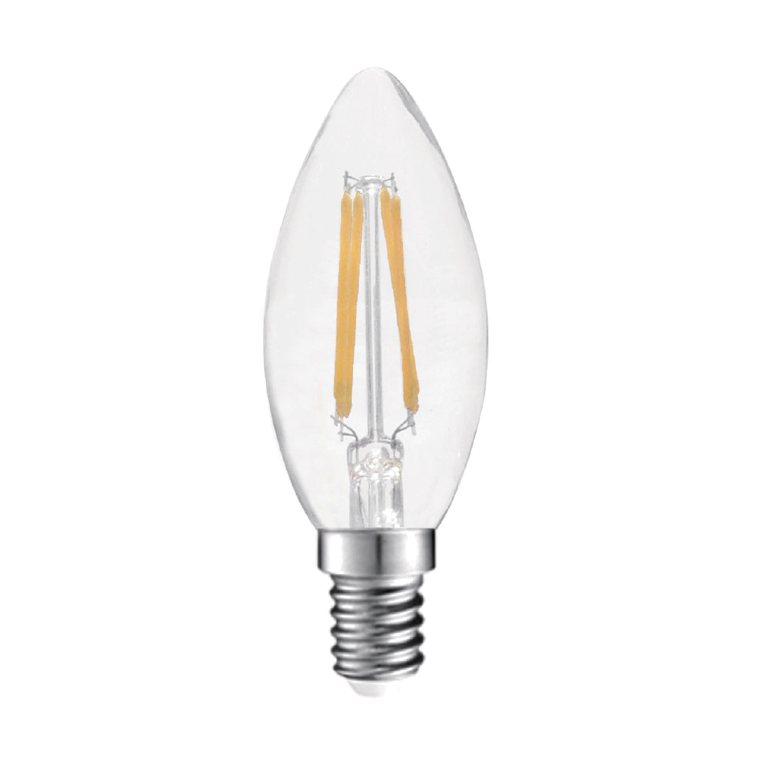 4W Candle LED Bulb – E14 Base, Daylight, Decorative Flame Tip – Tronic ...
