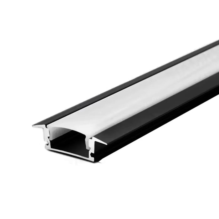 Tronic Aluminum LED Strip Light Profile – Recessed Mount, Black