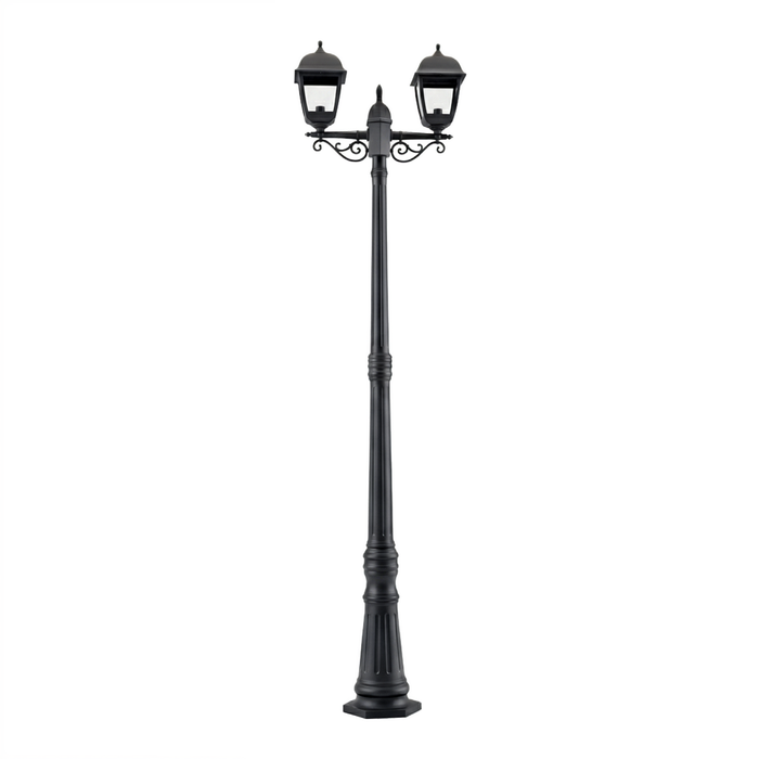 Twin Head Garden Post Light – E27 IP44