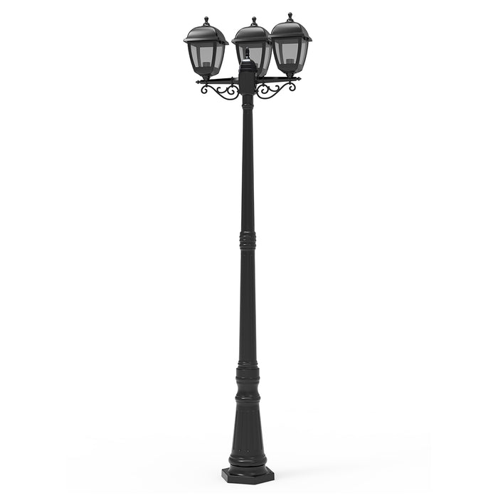 Triple Head Garden Post Light – E27 IP44