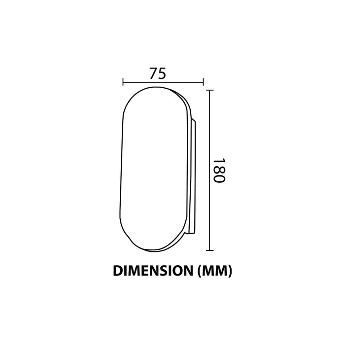 7W LED Outdoor Wall Light – IP54 Warm White