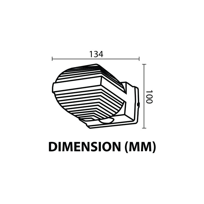 12W LED Outdoor Wall Light- Prismatic Diffuser Design
