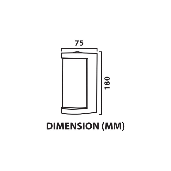 8W LED Outdoor Wall Light – IP44 Warm White