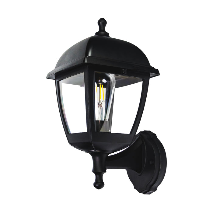 Classic Lantern Outdoor Wall Light – E27 IP44 Black
