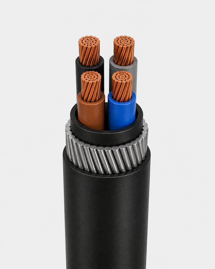 Heavy-Duty Armoured Electrical Cable – 4 Core 4mm (Per Meter)