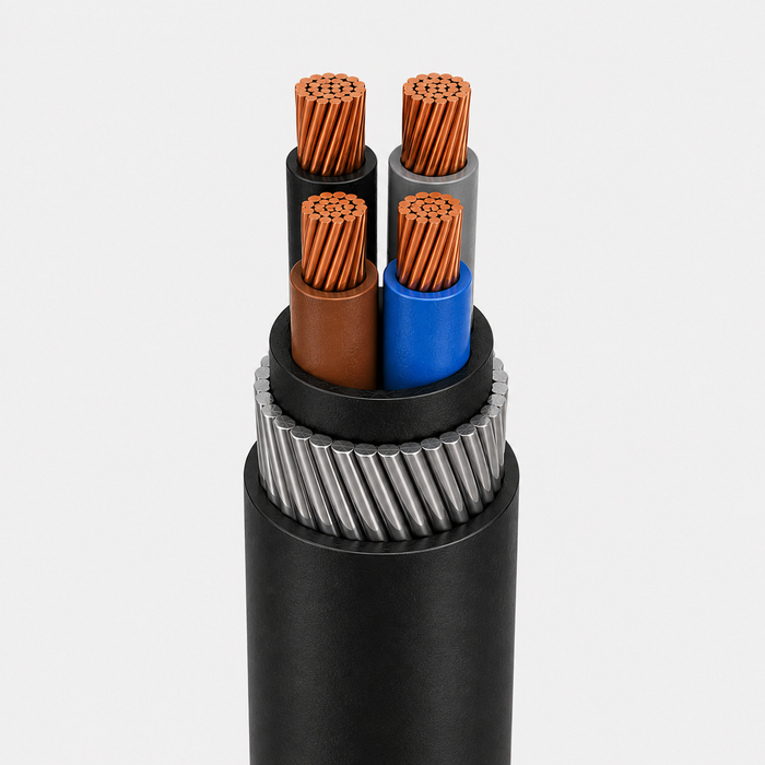 Heavy-Duty Armoured Electrical Cable – 4 Core 10mm (Per Meter)