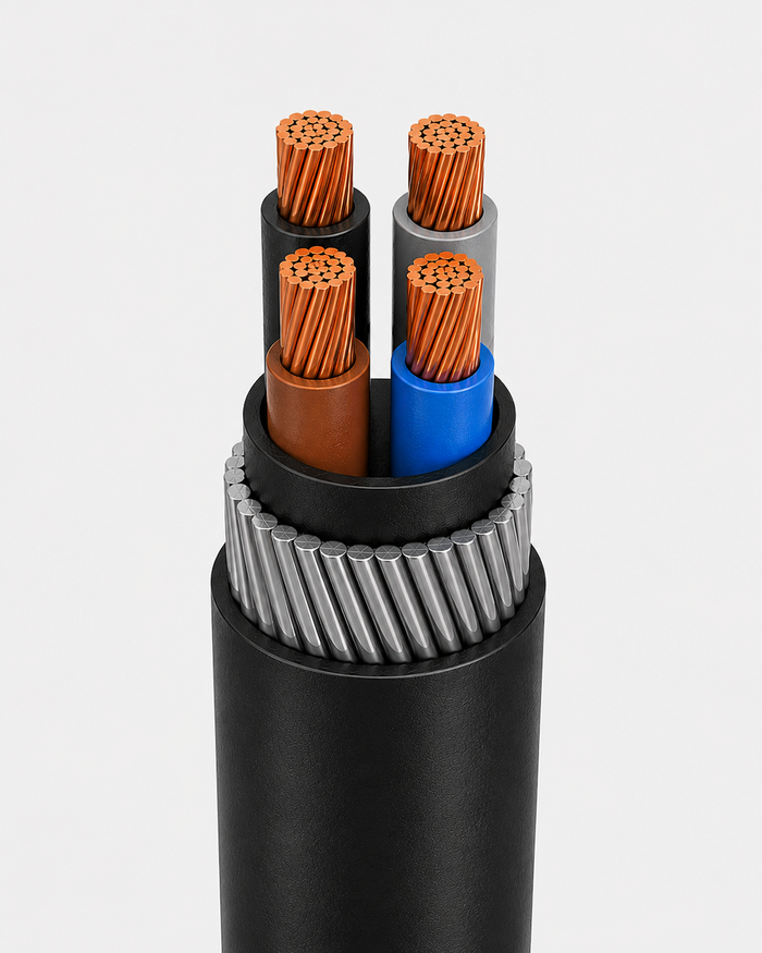 Heavy-Duty Armoured Electrical Cable – 4 Core 16mm (Per Meter)