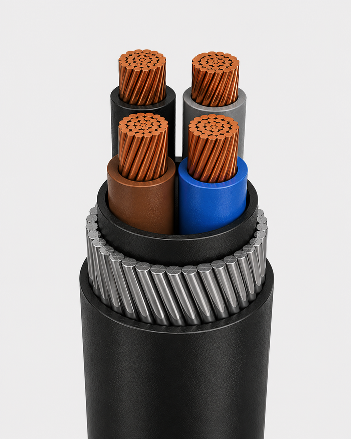 PVC Insulated Armoured Electrical Cable 35mm² 4 Core (Per Meter)