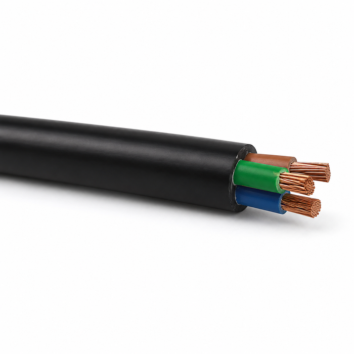 Flexible Electrical Cable – 3 Core 10mm Black (Per Meter)