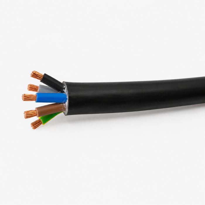 Flexible Electrical Cable – 5 Core 4mm Black (Per Meter)