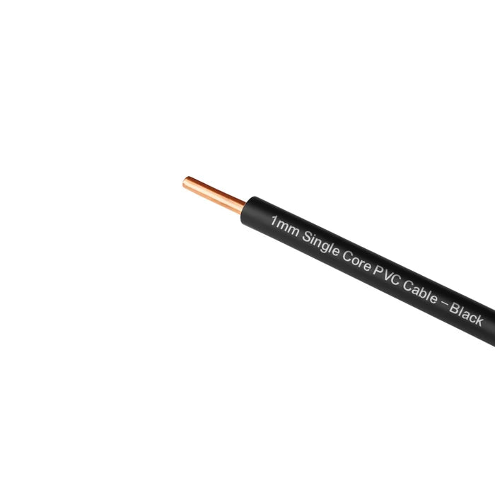 Single Core Electrical PVC Insulated Cable Black 1mm