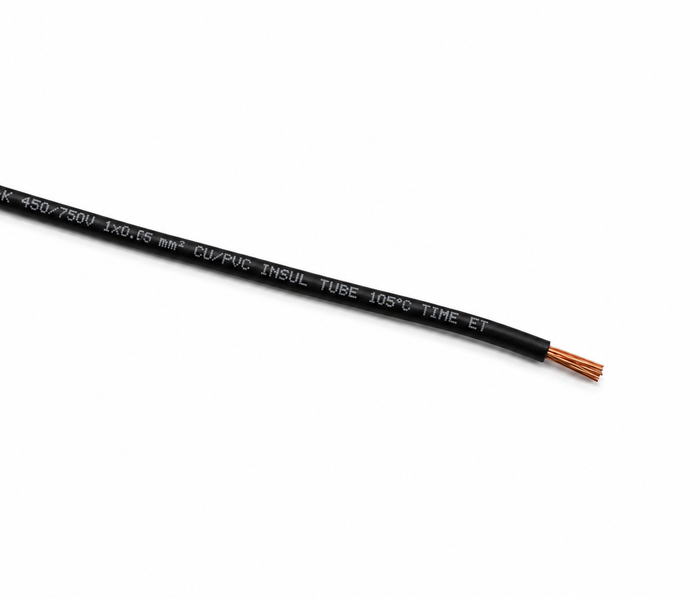 Flexible 1 Core Cable 0.75mm - Black  Meters