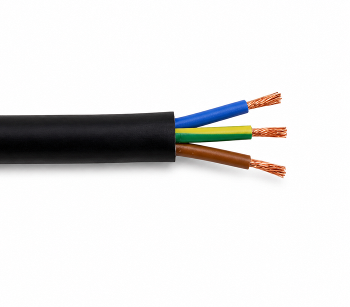 Flexible 3 Core Cable 1.5mm - Black Per meter