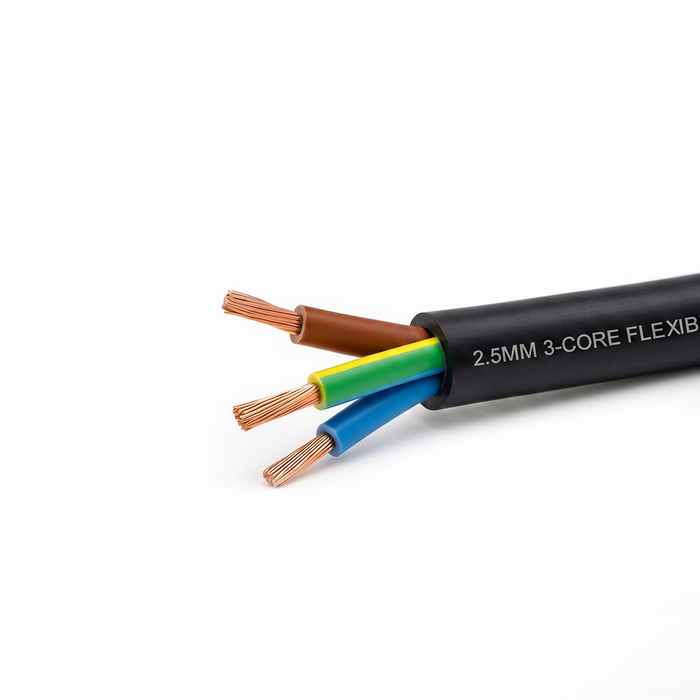 Flexible 3 Core Cable 2.5mm - Black Meters