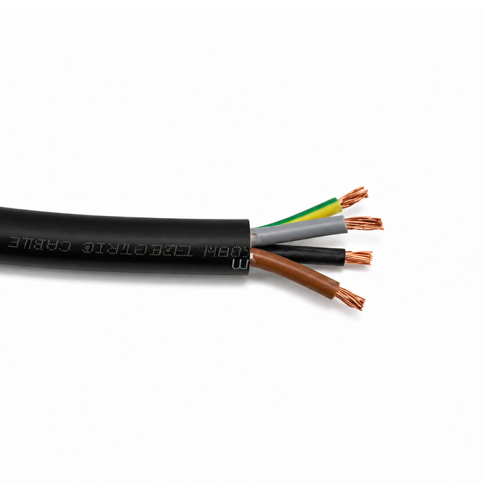 Flexible 4 Core Cable 4mm - Black Meters
