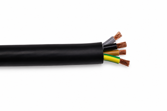 Flexible 4 Core Cable 6mm - Black Meters