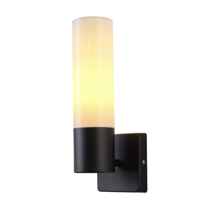 Black Modern Wall Lamp with Frosted Glass Cylinder