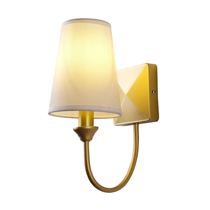 Golden Fabric Shade Wall Fixture