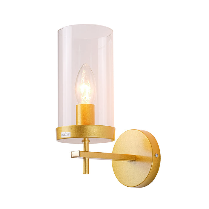 Golden Clear Glass Wall Light