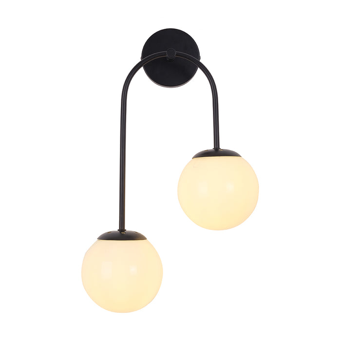 Dual Globe Curve Wall Light – Black Finish
