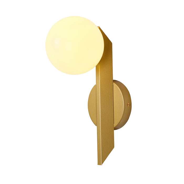 Golden Vertical Globe Wall Light
