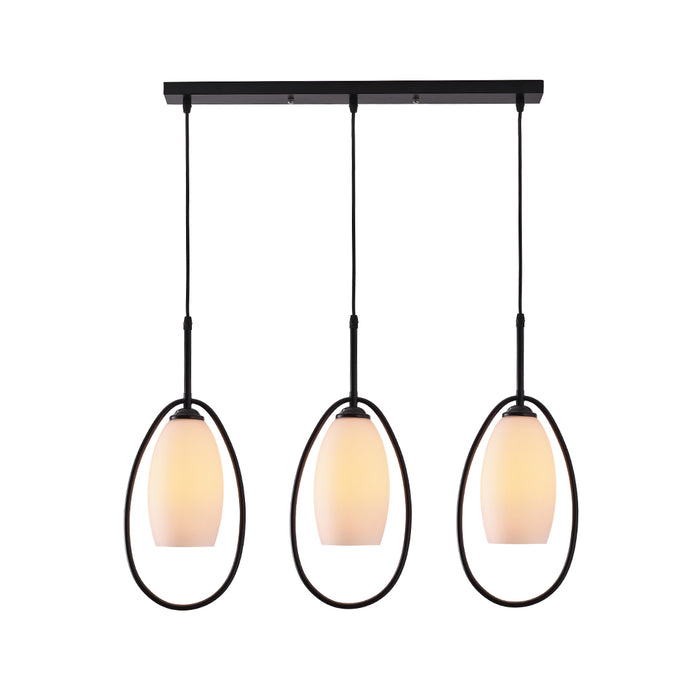 Triple Drop Pendant Light with Glass Shades