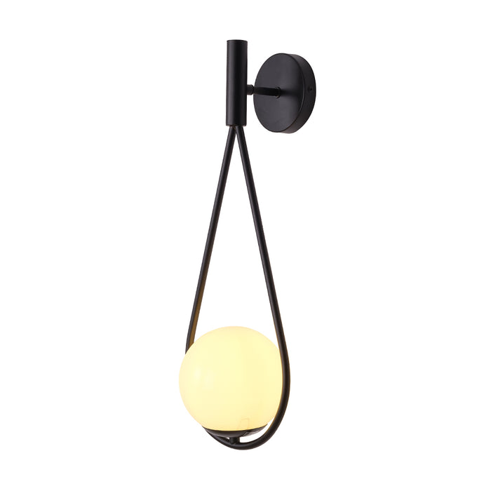 Teardrop Globe Wall Light – Black Finish