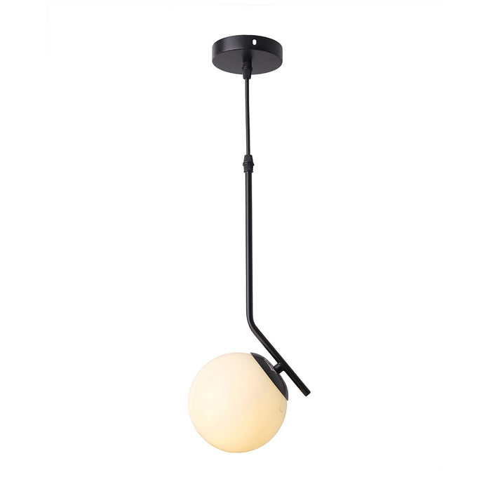 Modern Single-Globe Pendant Light – Black & White, E27 Holder