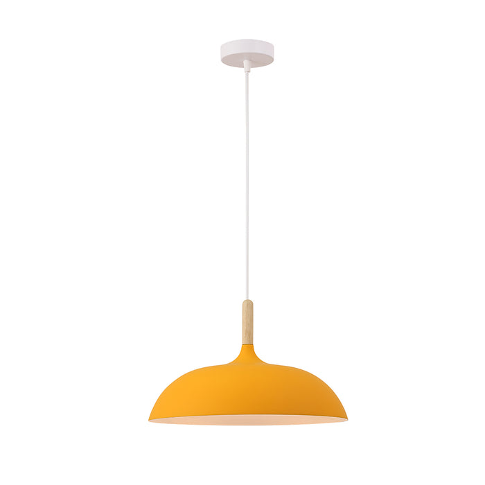 Vibrant Yellow Dome Pendant Light