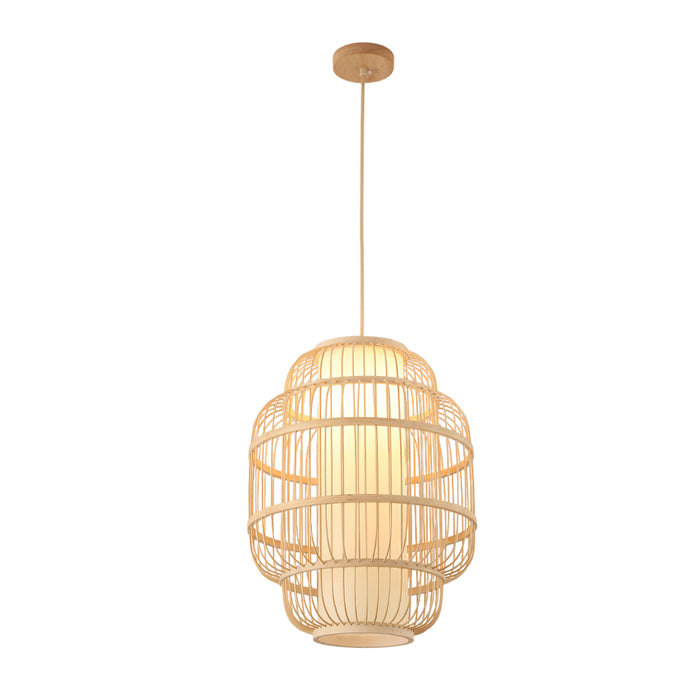 Bamboo Pendant Lamp – Oval Woven Design