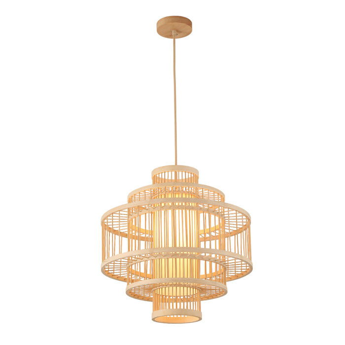 Bamboo Pendant Lamp – Geometric Woven Frame